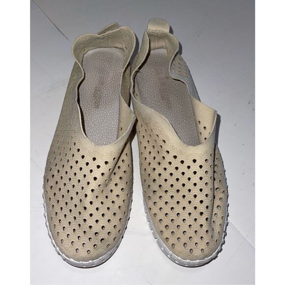Ilse Jacobson flats Beige Shoe 39 US 8.5‎ - 9 Perforated Rubber Sole platform - Picture 1 of 9